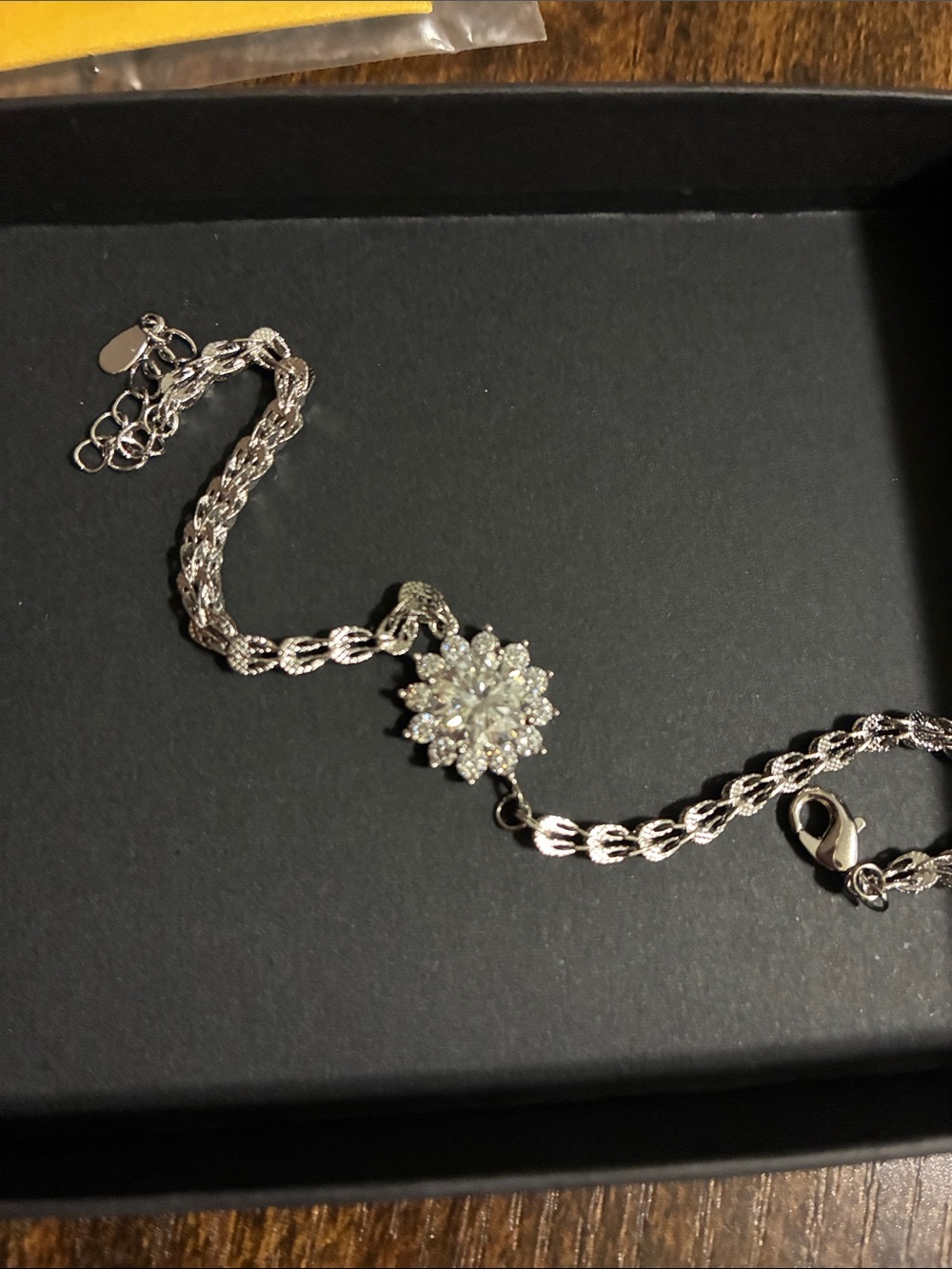 Moissanite Floral Crystal Pendant Bracelet - Women Jewelry 2.0ct